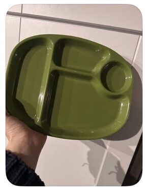 Vintage Olive Green Sectioned Dinner Plate